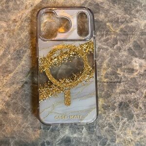 Case-Mate Gold Glitter Marble Phone Case